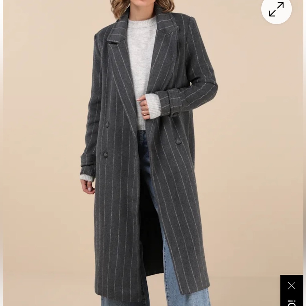Steve Madden long pin stripe coat